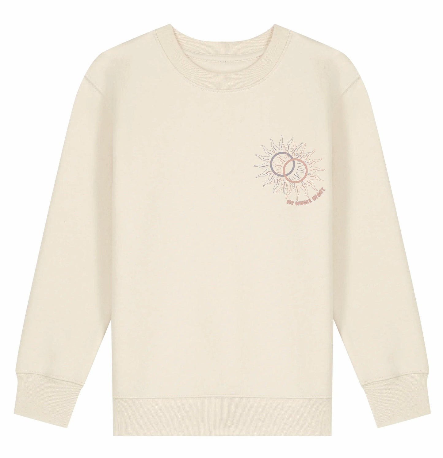 'My World’ - Kids Sweatshirt in Ecru with pink print