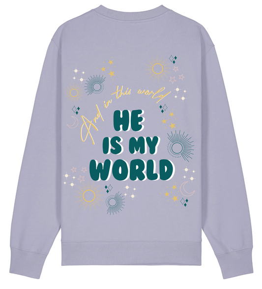 'He Is My World’ - Adults Sweathshirt in Lavender